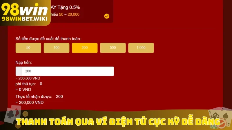Thanh toán qua ví điện tử cực kỳ dễ dàng